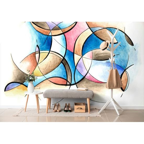 Samolepiaca tapeta abstraktné zobrazenie tvarov