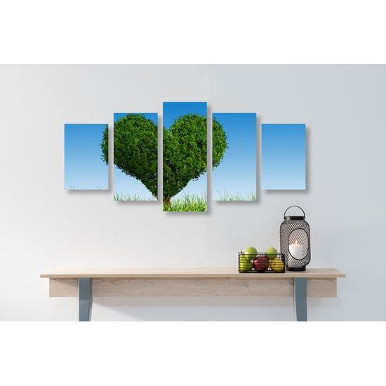 5-dielny obraz strom ako symbol lásky