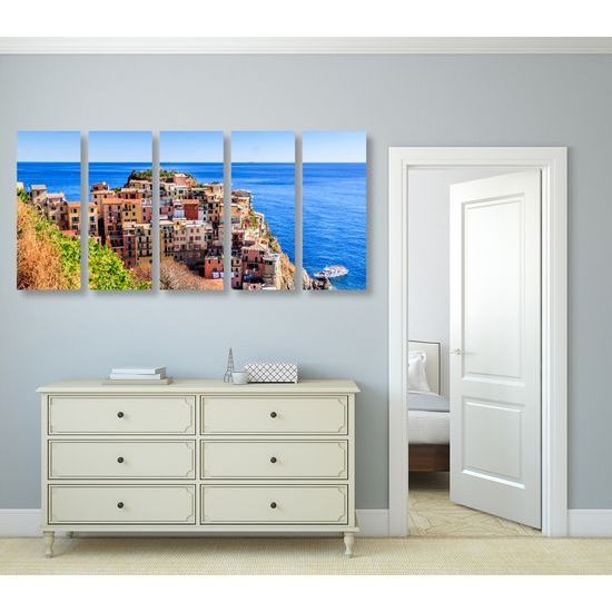 5-dielny obraz malé Talianske mestečko