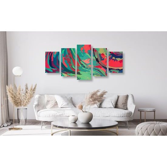 5-dielny obraz farebná abstrakcia