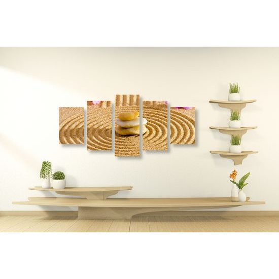 5-deilny obraz balanc v Zen záhrade