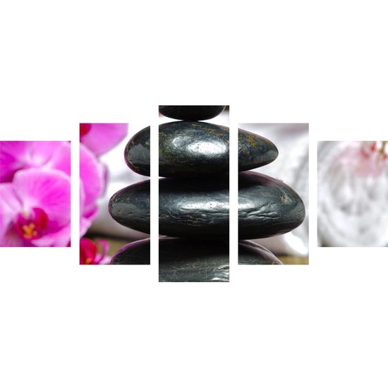 5-dielny obraz meditačné Zen kamene