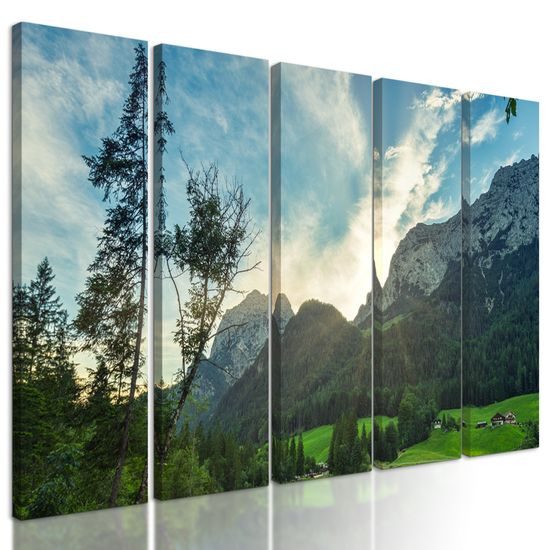 5-dielny obraz prekrásna Švajčiarska príroda