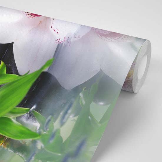 Samolepiaca fototapeta harmonické zátišie s orchideou
