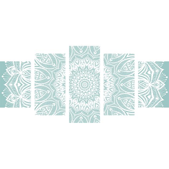 5-dielny obraz nekonečná Mandala v modrom prevedení