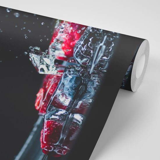 Fototapeta detail ľadových kociek s ovocím