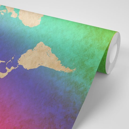 Samolepiaca tapeta minimalistická mapa sveta