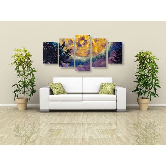 5-dielny obraz magický spln