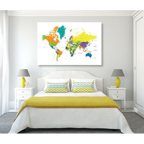 Obraz farebne rozlíšená mapa sveta