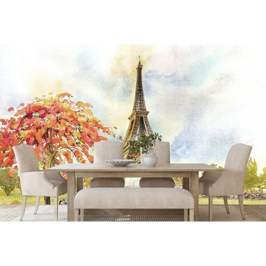 Samolepiaca tapeta pastelová maľba Eiffelovej veže