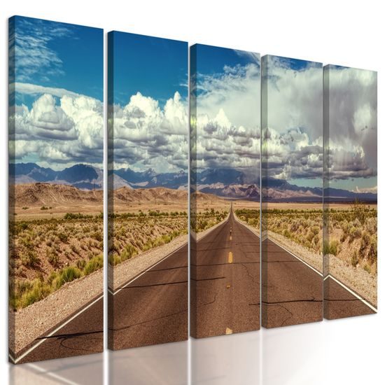 5-dielny obraz cesta pušťou