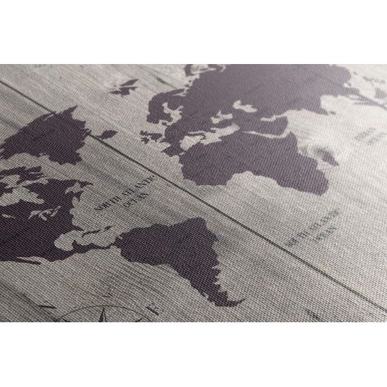 Obraz hnedá mapa na drevenom podklade