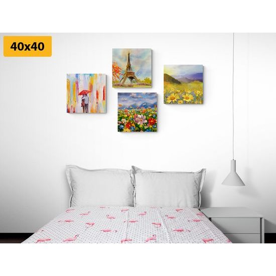 Set obrazov romantická prechádzka v umeleckom prevedení