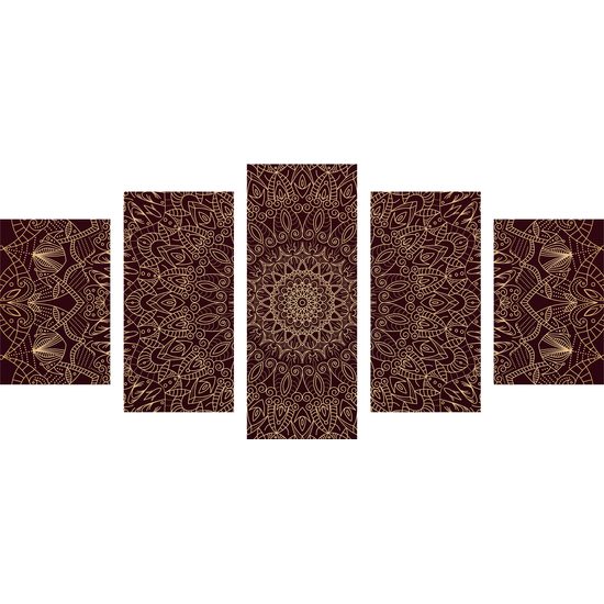 5-dielny obraz Mandala v detailnom prevedení