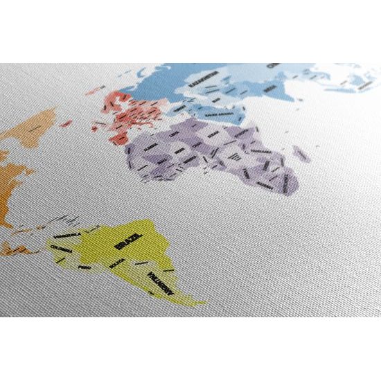 Obraz mapa sveta s pútavými nápismi