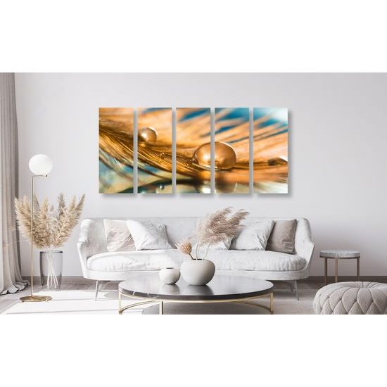 5-dielny obraz kvet v retro prevedení