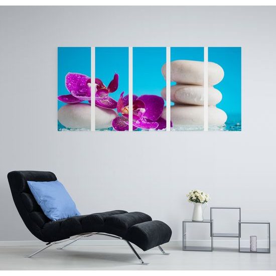 5-dielny obraz jedinenčé SPA zátišie