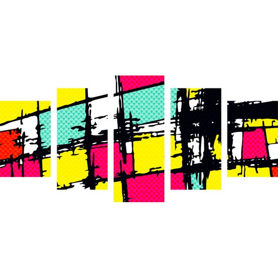 5-dielny obraz jedinečný pop-art
