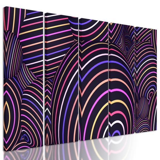 5-dielny obraz optická ilúzia tvorená guličkami