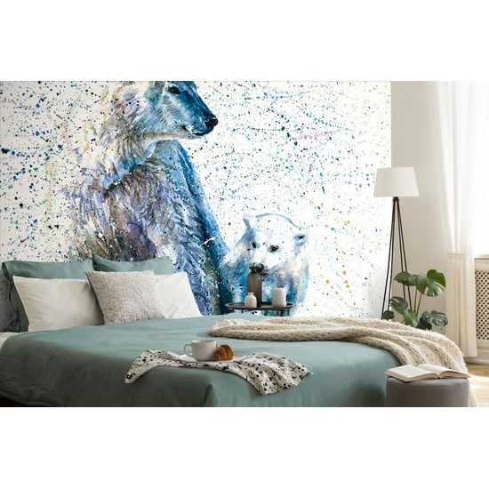 Samolepiaca tapeta maľba polárnych medveďov