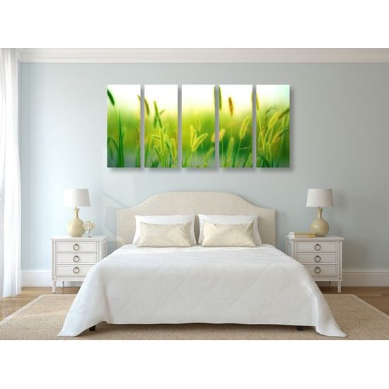 5-dielny obraz lúka v lete