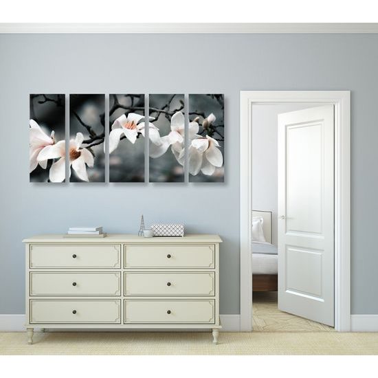 5-dielny obraz magnólia po zime