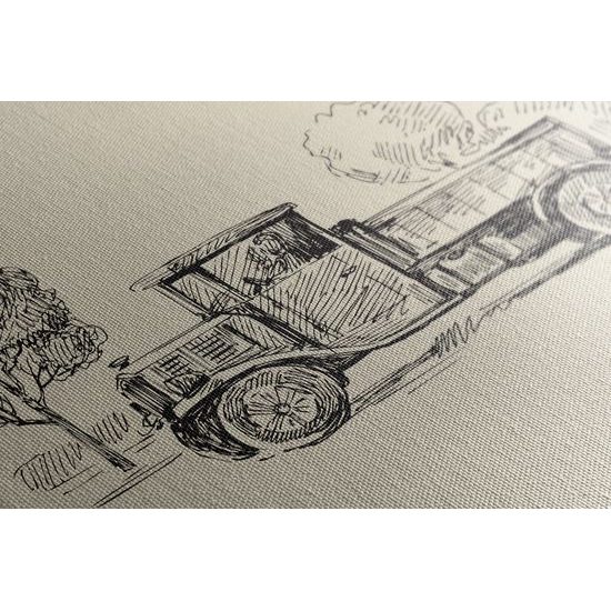 Obraz retro nákladné auto v umeleckom prevedení