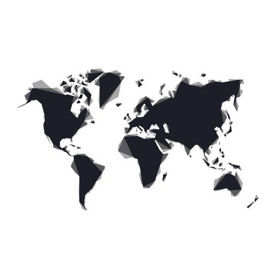 Tapeta moderná mapa sveta v čiernobielom prevedení