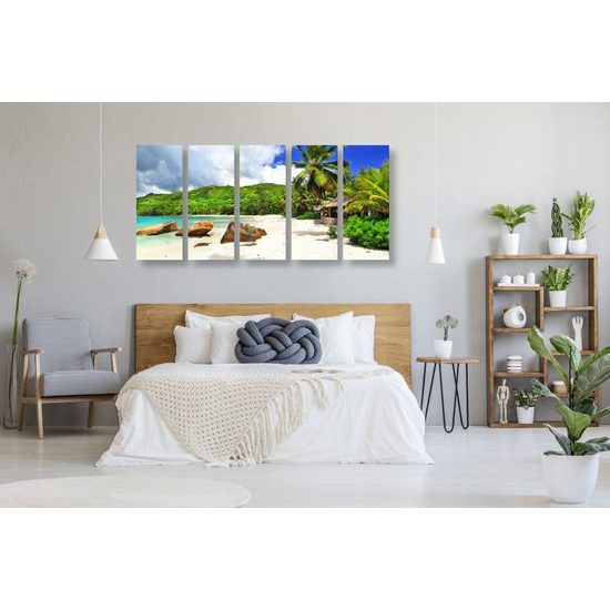 5-dielny obraz nádherná piesočnatá pláž