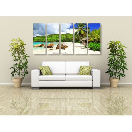 5-dielny obraz nádherná piesočnatá pláž