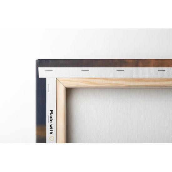 Obraz slnko zapadajúce za les