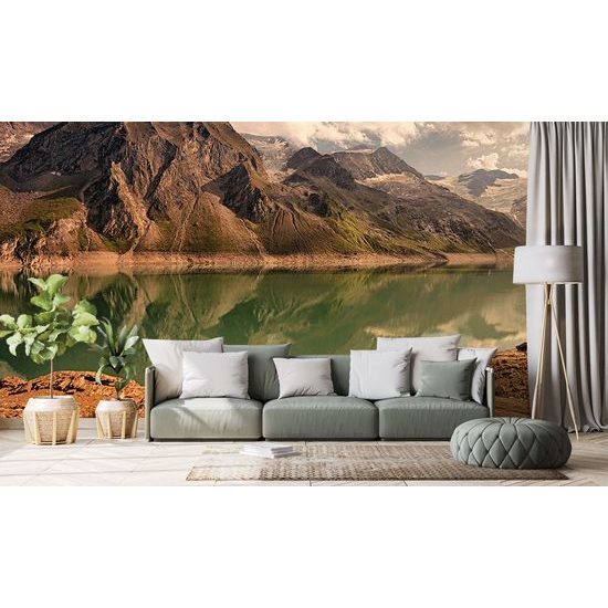 Krásna samolepiaca fototapeta horské jazero