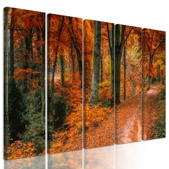 5-dielny obraz lístie v jesenných farbách
