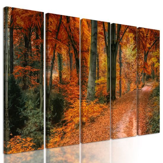 5-dielny obraz lístie v jesenných farbách