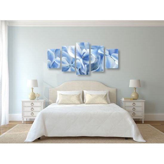 5-dielny obraz kvety hortenzie v belasej farbe