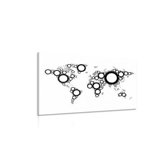 Obraz mapa sveta tvorená kružnicami