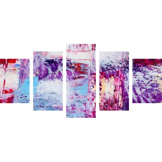 5-dielny obraz fialové abstraktné umenie