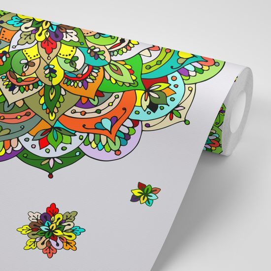 Samolepiaca tapeta zaujímavá Mandala s nádychom do zelena