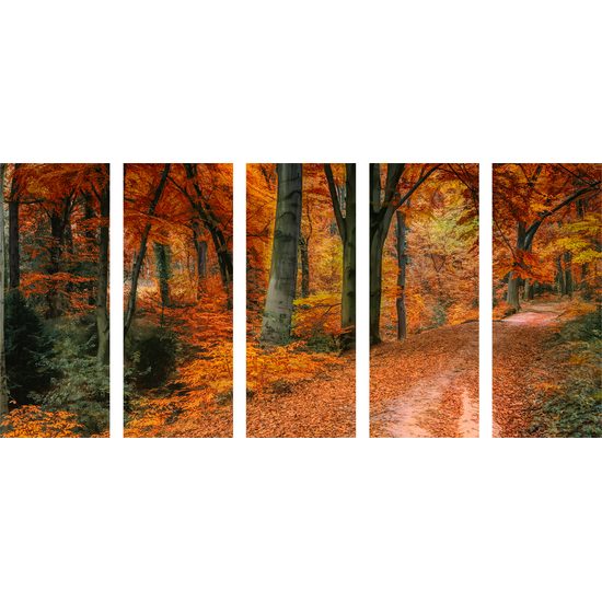 5-dielny obraz lístie v jesenných farbách
