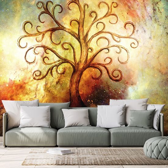 Samolepiaca tapeta strom života na abstraktnom vesmírnom pozadí