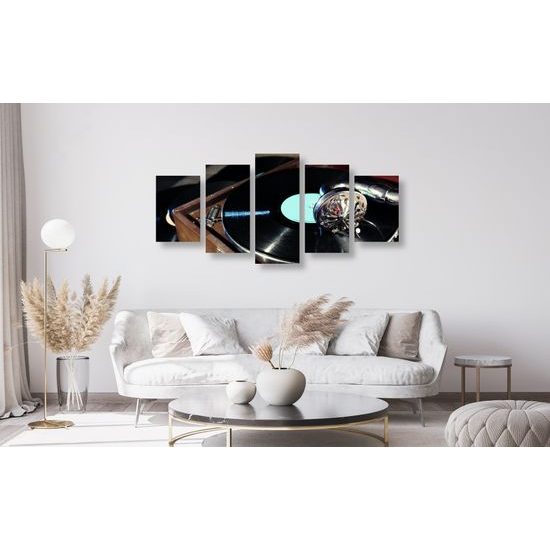 5-dielny obraz krása vinylovej platne