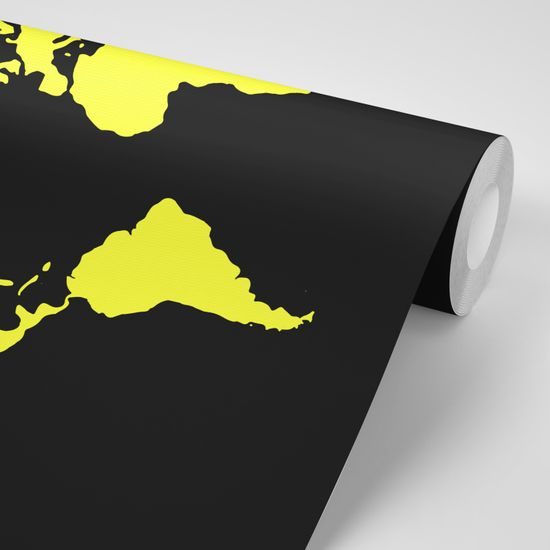 Samolepiaca tapeta žltá mapa sveta