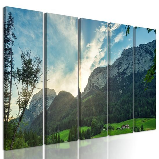 5-dielny obraz Švajčiarska príroda