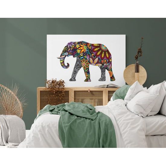 Obraz zaujímavý kvetinový slon