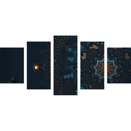 5-dielny obraz morská Mandala