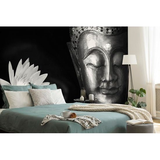 Samolepiaca fototapeta čiernobiela tvár obdivuhodného Budhu