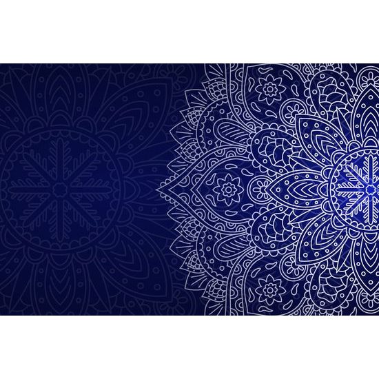 Obraz nádherná mandala na tmavomodrom pozadí