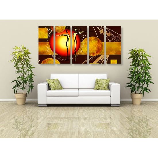 5-dielny obraz abstrakcia spriaznených duší