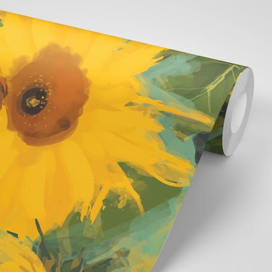 Samolepiaca tapeta očarujúce divoké slnečnice