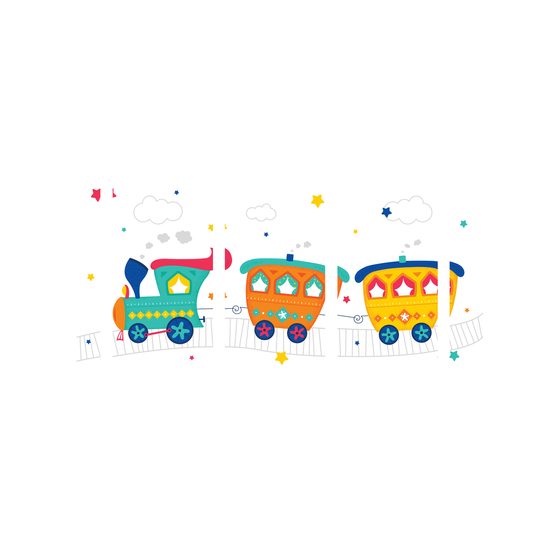 5-dielny obraz krásny rozprávkový vláčik